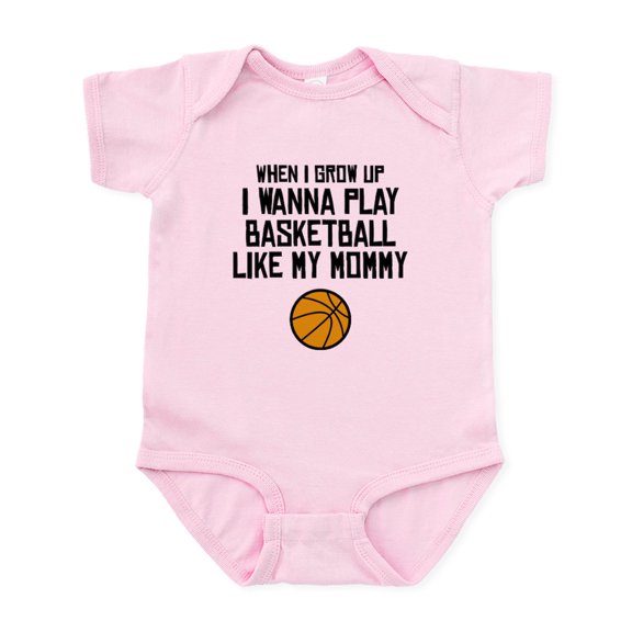 CafePress - Basketball Like My Mommy Body Suit - Baby Light Bodysuit, Size Newborn - 24 Months