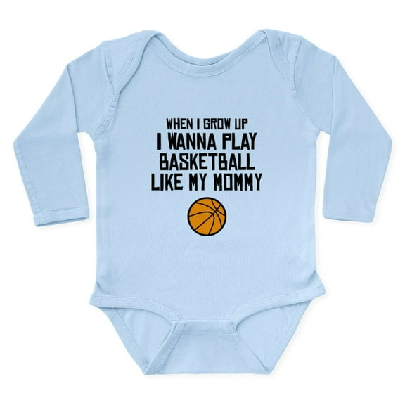 CafePress - Basketball Like My Mommy Body Suit - Long Sleeve Cotton Baby Bodysuit