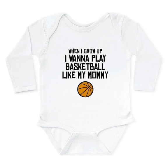 CafePress - Basketball Like My Mommy Body Suit - Long Sleeve Cotton Baby Bodysuit