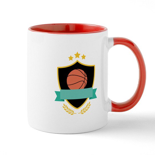 CafePress - Basketball Shield Mugs - 11 oz Ceramic Mug - Novelty Coffee Tea Cup