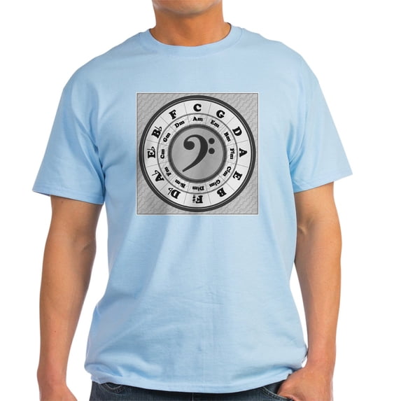 CafePress - Bass Clef Circle Of Fifths Light T Shirt - Men's Classic Graphic T-Shirt