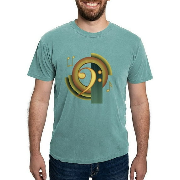 CafePress - Bass Clef Deco T Shirt - Mens Comfort Colors Shirt