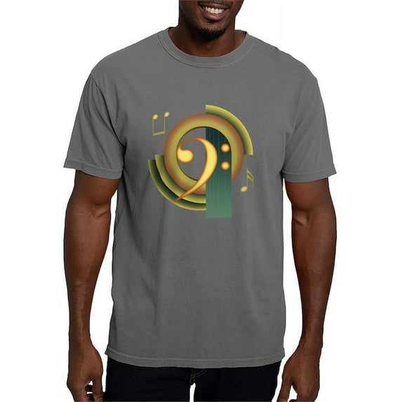 CafePress - Bass Clef Deco T Shirt - Mens Comfort Colors Shirt
