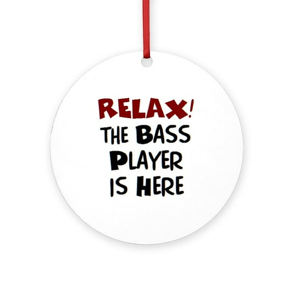 CafePress - Bass Player Here -  Round Wood Ornament 4"