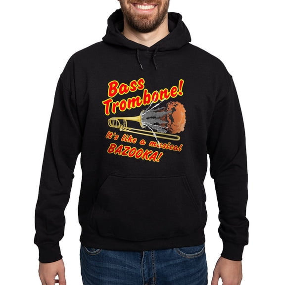 CafePress - Bass Trombone Musical Bazooka Hoodie - Pullover Hoodie, Classic, Comfortable Hooded Sweatshirt