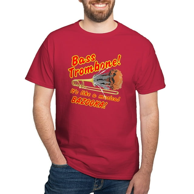 CafePress - Bass Trombone Musical Bazooka T Shirt - 100% Cotton T-Shirt