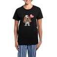 thumbnail image 1 of CafePress - Basset Heart Balloon Women's Dark Pajamas - Women's Short Sleeve Print T-Shirt and Pants Dark Cotton Pajama Set, 1 of 7