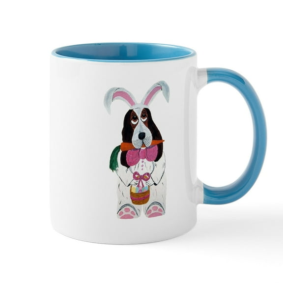 CafePress - Basset Hound Easter Bunny Mug - 11 oz Ceramic Mug - Novelty Coffee Tea Cup