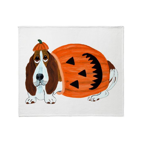 CafePress - Basset Hound In Pumpkin Suit Throw Blanket - Soft Fleece Throw Blanket, 50"x60" for All Ages