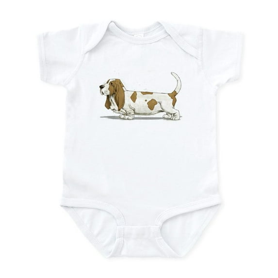 CafePress - Basset Hound Infant Bodysuit - Baby Light Bodysuit, Size Newborn - 24 Months