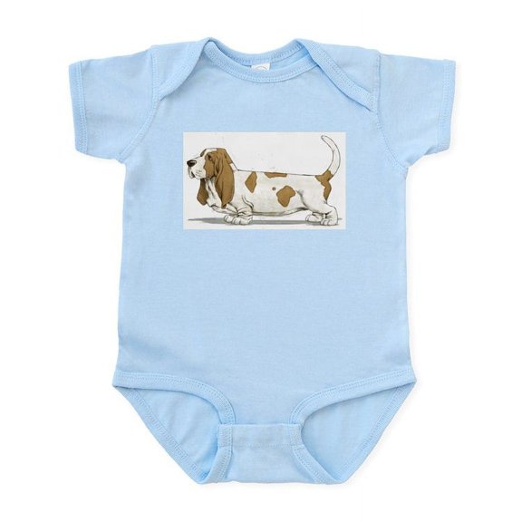 CafePress - Basset Hound Infant Bodysuit - Baby Light Bodysuit, Size Newborn - 24 Months