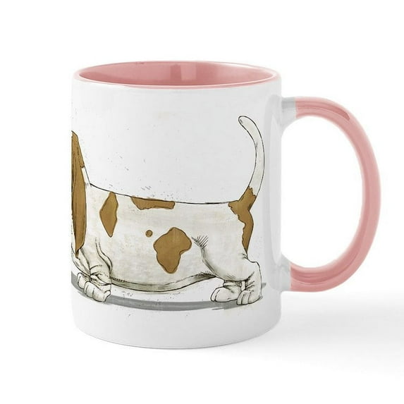 CafePress - Basset Hound Mug - 11 oz Ceramic Mug - Novelty Coffee Tea Cup