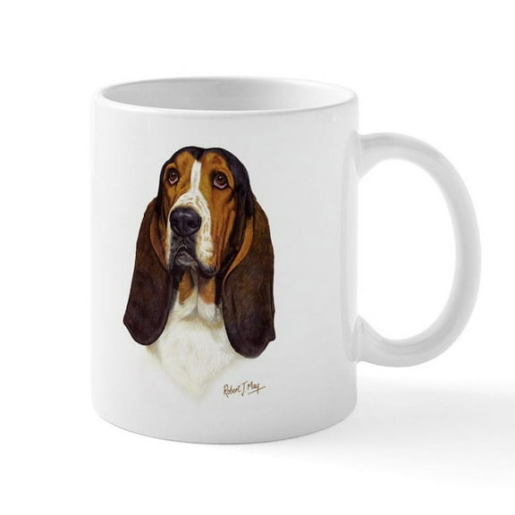 CafePress - Basset Hound Mug - 11 oz Ceramic Mug - Novelty Coffee Tea Cup
