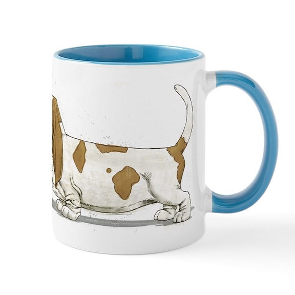 CafePress - Basset Hound Mug - 11 oz Ceramic Mug - Novelty Coffee Tea Cup