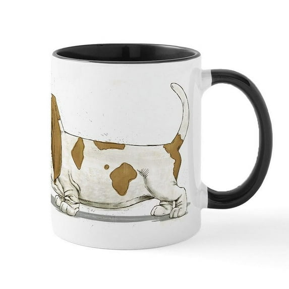 CafePress - Basset Hound Mug - 11 oz Ceramic Mug - Novelty Coffee Tea Cup
