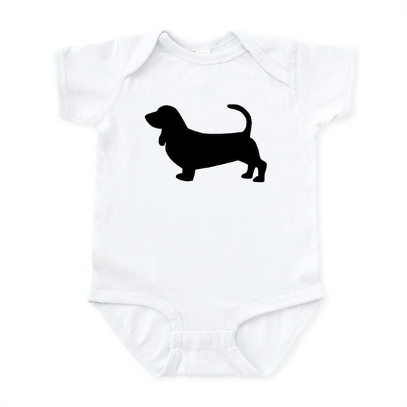 CafePress - Basset Hound Silhouette Baby Light Bodysuit - Baby Light Bodysuit, Size Newborn - 24 Months