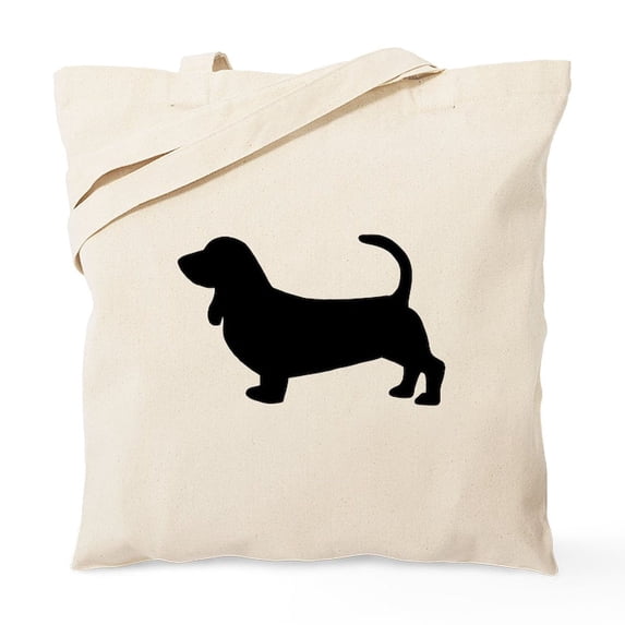 CafePress - Basset Hound Silhouette Tote Bag - Unisex Canvas Tote Bag, Beige, 1-Piece
