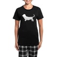 thumbnail image 1 of CafePress - Basset Hound Silhouette Women's Dark Pajamas - Women's Short Sleeve Print T-Shirt and Pants Dark Cotton Pajama Set, 1 of 7