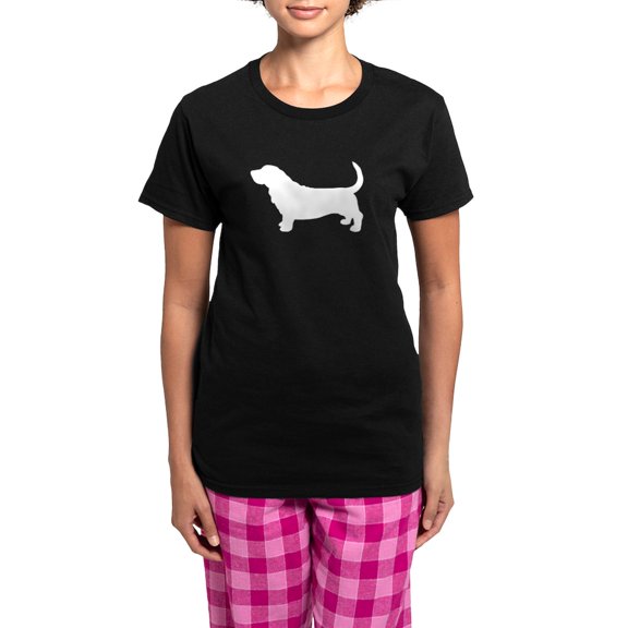 CafePress - Basset Hound Women's Dark Pajamas - Women's Short Sleeve Print T-Shirt and Pants Dark Cotton Pajama Set