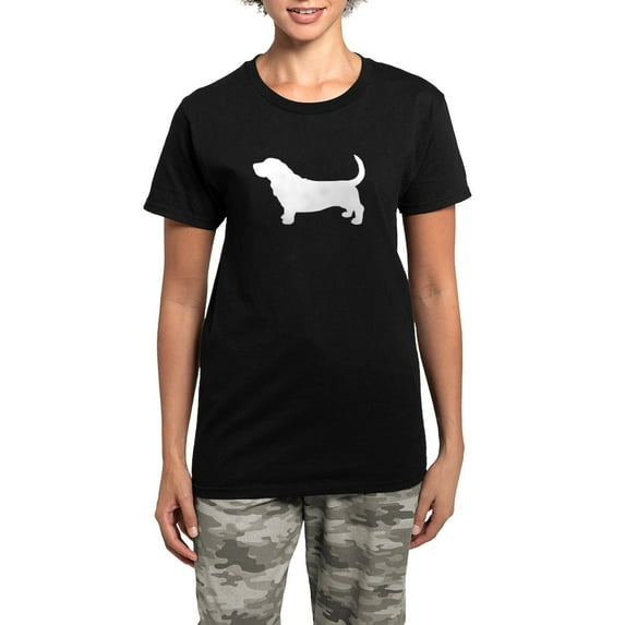 CafePress - Basset Hound Women's Dark Pajamas - Women's Short Sleeve Print T-Shirt and Pants Dark Cotton Pajama Set