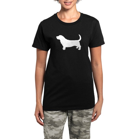 CafePress - Basset Hound Women's Dark Pajamas - Women's Short Sleeve Print T-Shirt and Pants Dark Cotton Pajama Set