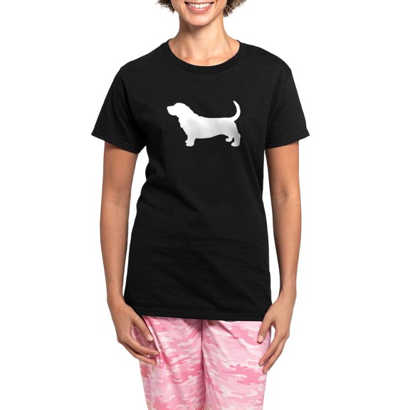 CafePress - Basset Hound Women's Dark Pajamas - Women's Short Sleeve Print T-Shirt and Pants Dark Cotton Pajama Set