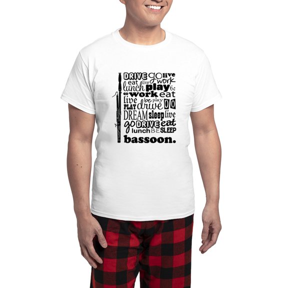 CafePress - Bassoon Life Music Men's Light Pajamas - Men's Light Loose Fit Cotton Pajama Set