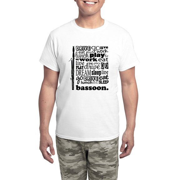CafePress - Bassoon Life Music Men's Light Pajamas - Men's Light Loose Fit Cotton Pajama Set