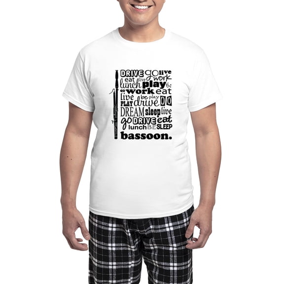 CafePress - Bassoon Life Music Men's Light Pajamas - Men's Light Loose Fit Cotton Pajama Set