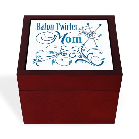 CafePress - Baton Twirler Mom - Keepsake Box, Finished Hardwood Jewelry Box, Velvet Lined Memento Box