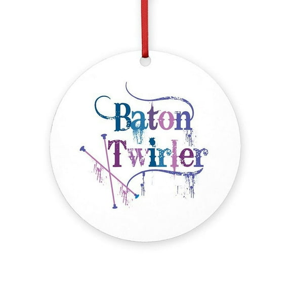 CafePress - Baton Twirler - Round Wood Ornament 4"
