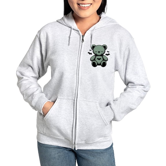 CafePress - Batty Bear Green Sweatshirt - Women's Zip Hoodie