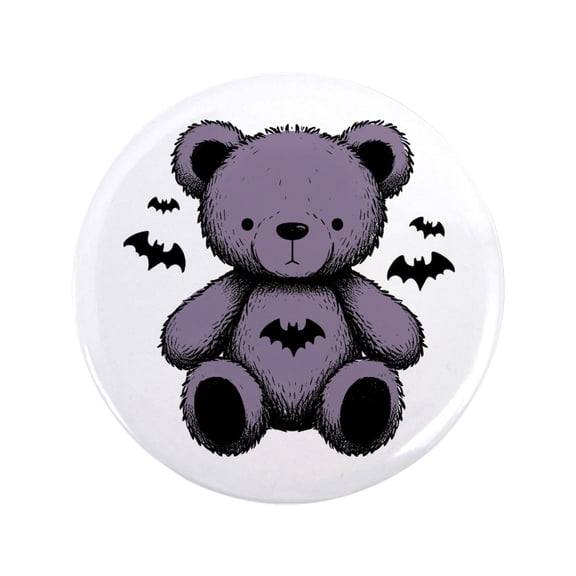 CafePress - Batty Bear Purple 3.5 Button - 3.5" Button