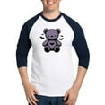 thumbnail image 1 of CafePress - Batty Bear Purple Baseball Jersey - Cotton Baseball Jersey, 3/4 Raglan Sleeve Shirt, 1 of 4