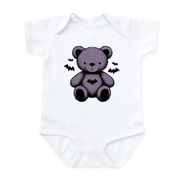 CafePress - Batty Bear Purple Body Suit - Baby Light Bodysuit, Size Newborn - 24 Months