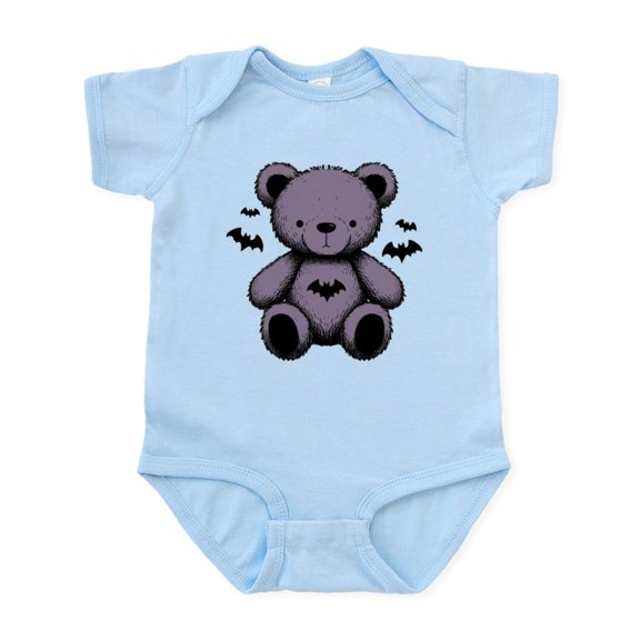 CafePress - Batty Bear Purple Body Suit - Baby Light Bodysuit, Size Newborn - 24 Months