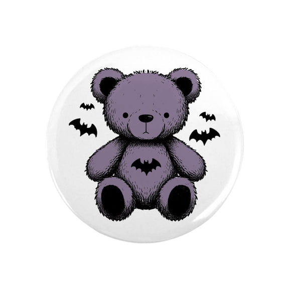 CafePress - Batty Bear Purple Magnets - 2.25" Round Magnet, Refrigerator Magnet, Button Magnet Style
