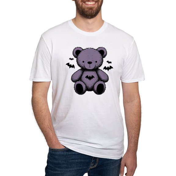 CafePress - Batty Bear Purple Men's Classic T Shirt - Fitted T-Shirt, Vintage Fit Soft Cotton Tee