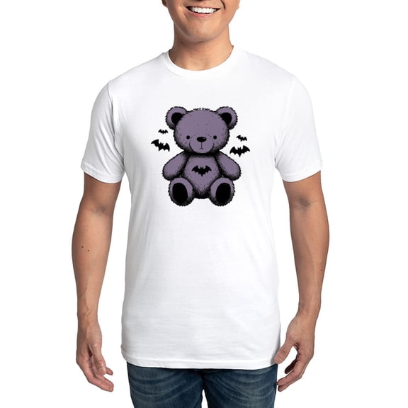 CafePress - Batty Bear Purple Men's Eco Sport T Shirt - Men's Light Eco Sport T-Shirt