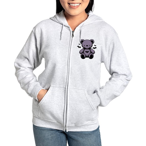 CafePress - Batty Bear Purple Sweatshirt - Women's Zip Hoodie