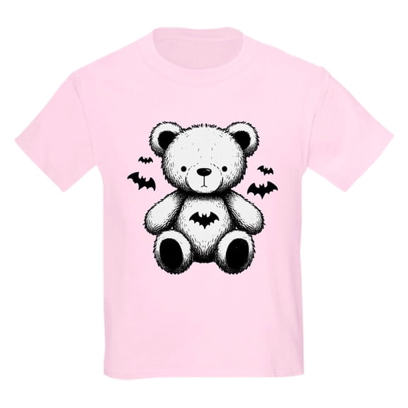CafePress - Batty Bear White Kids T Shirt - Light Classic Kids Graphic, Short Sleeve T-Shirt, Sizes XS-XL