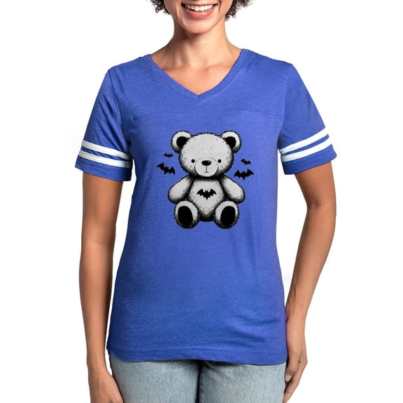 CafePress - Batty Bear White Women's Football T Shirt - Womens Football Shirt