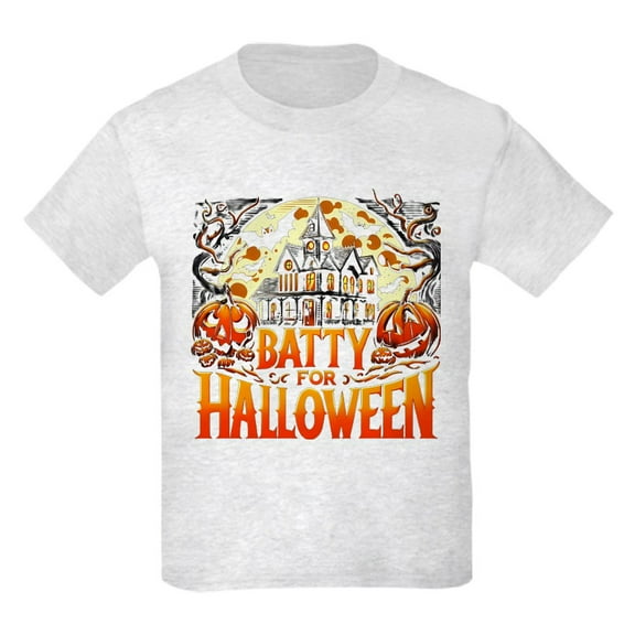 CafePress - Batty For Halloween Kids T Shirt - Light Classic Kids Graphic, Short Sleeve T-Shirt, Sizes XS-XL