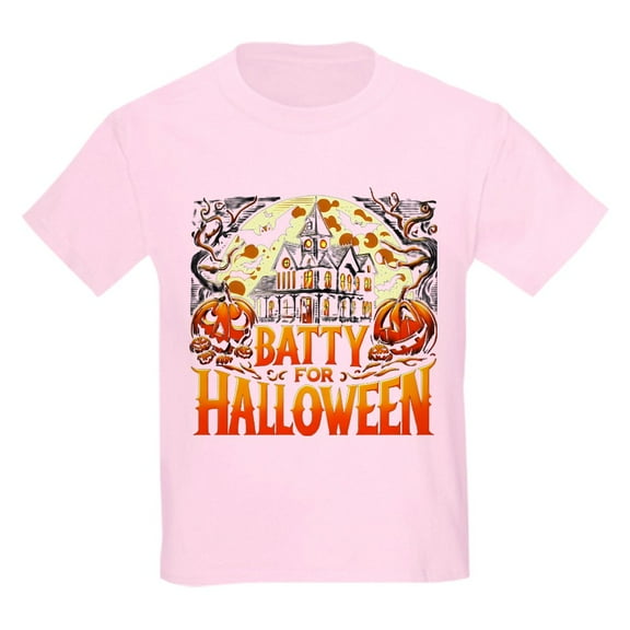 CafePress - Batty For Halloween Kids T Shirt - Light Classic Kids Graphic, Short Sleeve T-Shirt, Sizes XS-XL