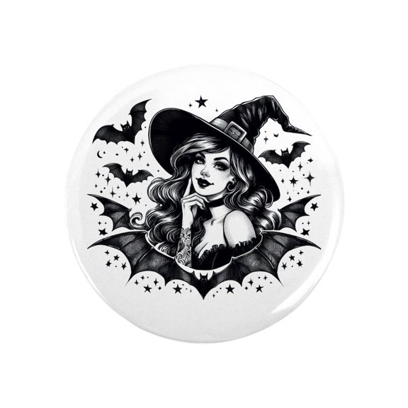 CafePress - Batty Witch Magnets - 2.25" Round Magnet, Refrigerator Magnet, Button Magnet Style