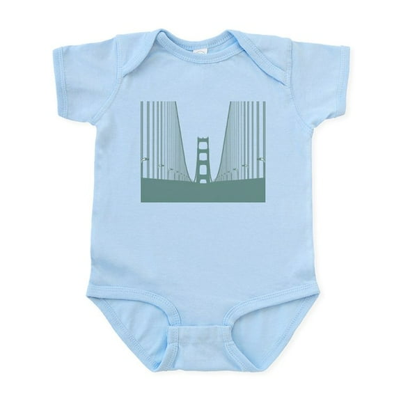 CafePress - Bay.Bridge.Green Body Suit - Baby Light Bodysuit, Size Newborn - 24 Months