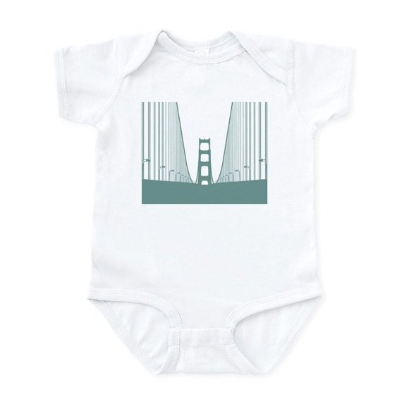 CafePress - Bay.Bridge.Green Body Suit - Baby Light Bodysuit, Size Newborn - 24 Months