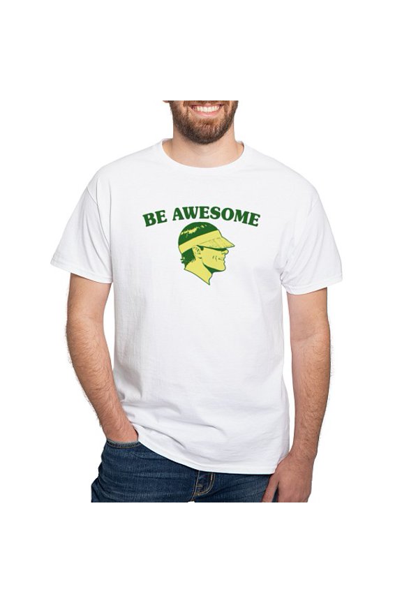 - Be Awesome (Visor Coolguy) White T Shirt - Men's Classic Cotton T-Shirts