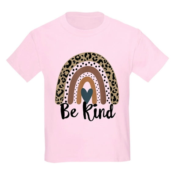 CafePress - Be Kind Leopard Rainbow Kindness T Shirt - Light T-Shirt Kids XS-XL