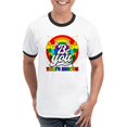 thumbnail image 1 of CafePress - Be You Pride Lgbtq Gay Lgbt Ally Rainbow Retro Vi Men's Ringer T Shirt - 100% Cotton Ringed T-Shirt, 1 of 4